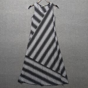 Chalet Et Ceci Maxi Dress Womens Small Stripe Bardot Black Gray Tank Bamboo